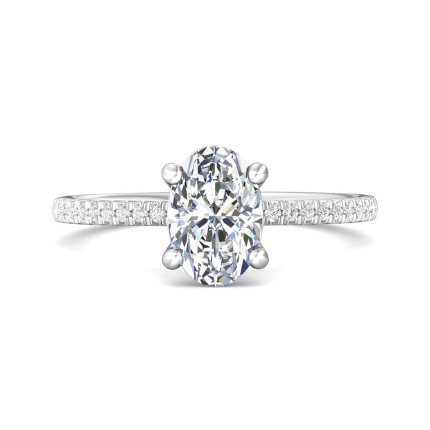 FlyerFit Micropave 14K White Gold Engagement Ring