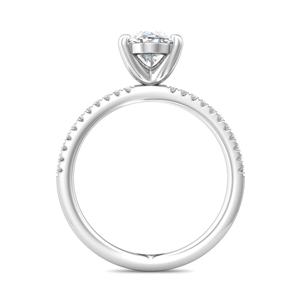 FlyerFit Micropave 14K White Gold Engagement Ring