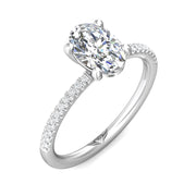 FlyerFit Micropave 14K White Gold Engagement Ring