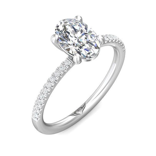 FlyerFit Micropave 14K White Gold Engagement Ring