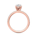 FlyerFit Micropave 14K Pink Gold Engagement Ring