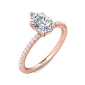 FlyerFit Micropave 14K Pink Gold Engagement Ring