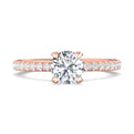 FlyerFit Micropave 14K Pink Gold Engagement Ring