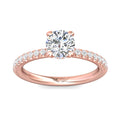 FlyerFit Micropave 14K Pink Gold Engagement Ring