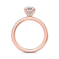 FlyerFit Micropave 14K Pink Gold Engagement Ring