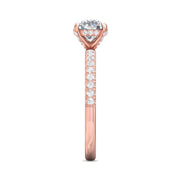 FlyerFit Micropave 18K Pink Gold Engagement Ring