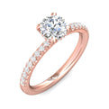 FlyerFit Micropave 14K Pink Gold Engagement Ring