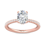 FlyerFit Micropave 18K Pink Gold Engagement Ring