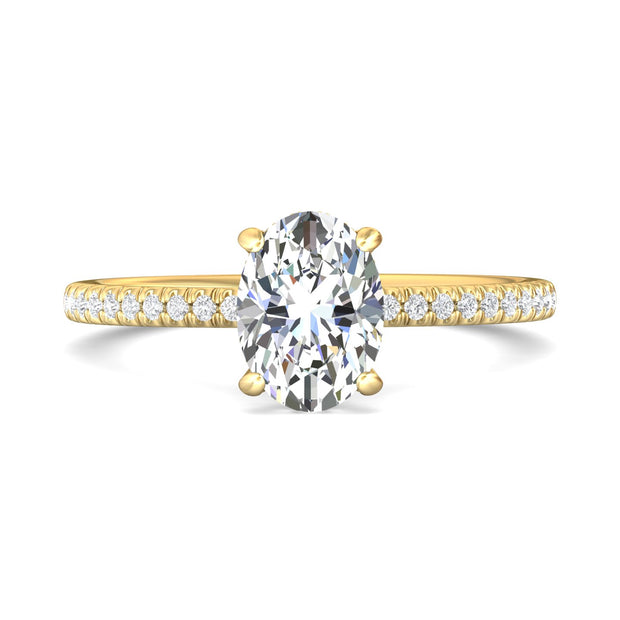 FlyerFit Micropave 14K Yellow Gold Engagement Ring