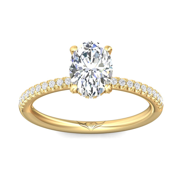 FlyerFit Micropave 14K Yellow Gold Engagement Ring