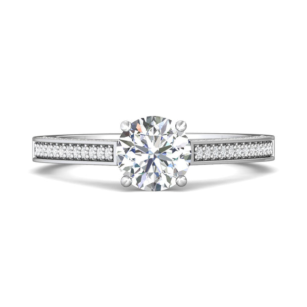 FlyerFit Micropave 14K White Gold Engagement Ring