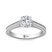 FlyerFit Micropave 14K White Gold Engagement Ring