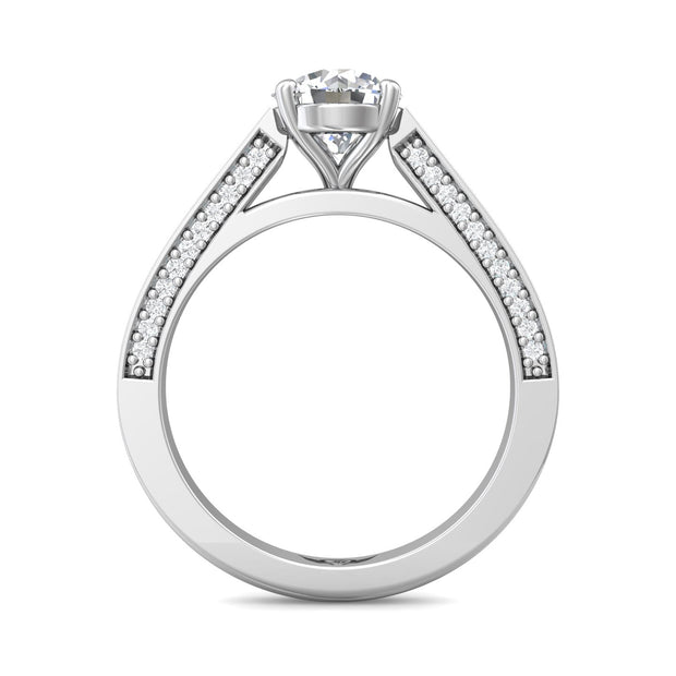 FlyerFit Micropave 14K White Gold Engagement Ring