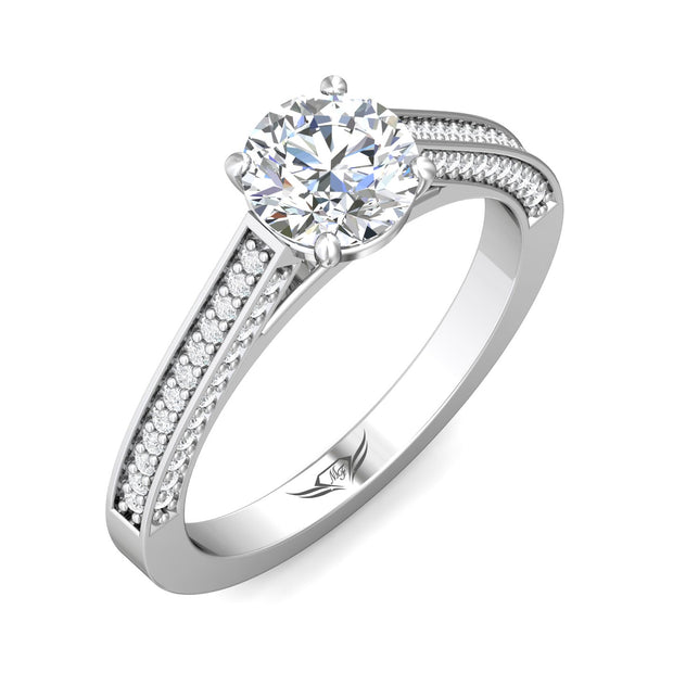 FlyerFit Micropave 14K White Gold Engagement Ring