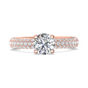 FlyerFit Micropave 14K Pink Gold Engagement Ring