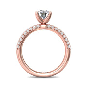 FlyerFit Micropave 14K Pink Gold Engagement Ring