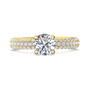 FlyerFit Micropave 14K Yellow Gold Engagement Ring