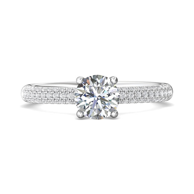 FlyerFit Micropave 14K White Gold Engagement Ring