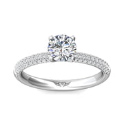 FlyerFit Micropave 14K White Gold Engagement Ring