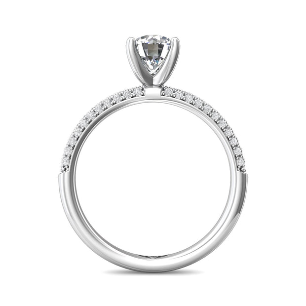 FlyerFit Micropave 14K White Gold Engagement Ring