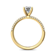 FlyerFit Micropave 14K Yellow Gold Engagement Ring