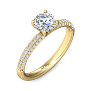 FlyerFit Micropave 14K Yellow Gold Engagement Ring