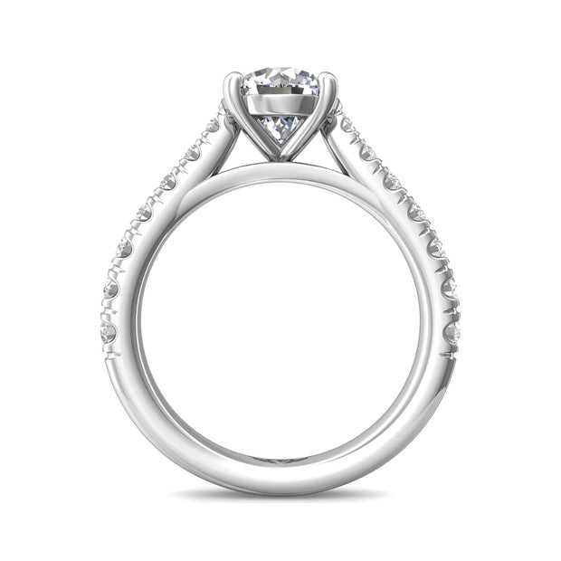 FlyerFit Micropave 14K White Gold Engagement Ring