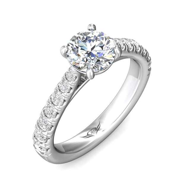 FlyerFit Micropave 14K White Gold Engagement Ring