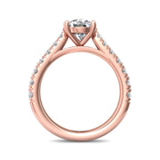 FlyerFit Micropave 18K Pink Gold Engagement Ring