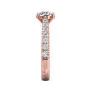 FlyerFit Micropave 18K Pink Gold Engagement Ring