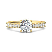 FlyerFit Micropave 18K Yellow Gold Engagement Ring