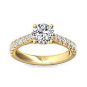 FlyerFit Micropave 18K Yellow Gold Engagement Ring