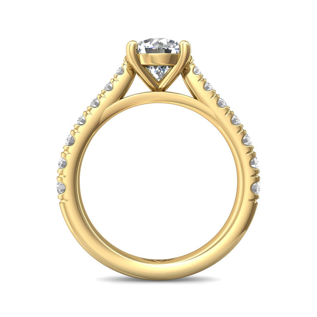 FlyerFit Micropave 18K Yellow Gold Engagement Ring