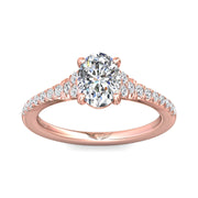 FlyerFit Micropave 14K Pink Gold Engagement Ring