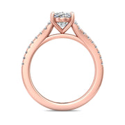 FlyerFit Micropave 14K Pink Gold Engagement Ring