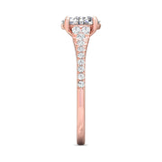 FlyerFit Micropave 14K Pink Gold Engagement Ring