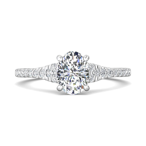 FlyerFit Micropave 14K White Gold Engagement Ring