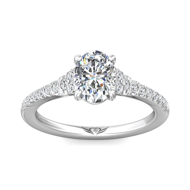 FlyerFit Micropave 14K White Gold Engagement Ring