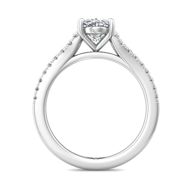 FlyerFit Micropave 14K White Gold Engagement Ring