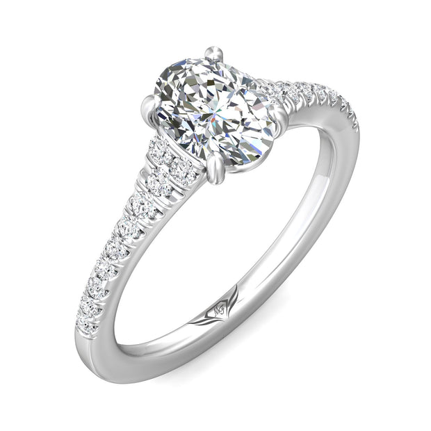 FlyerFit Micropave 14K White Gold Engagement Ring