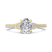 FlyerFit Micropave 14K Yellow Gold Engagement Ring