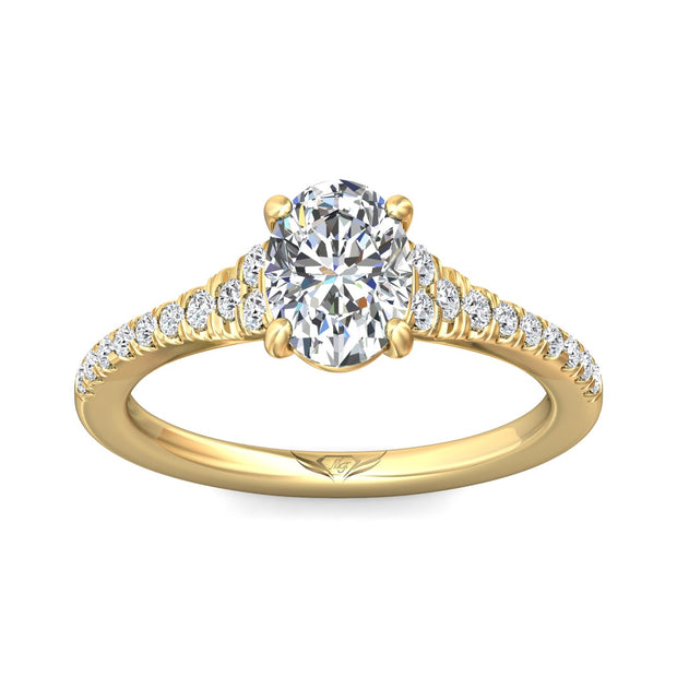 FlyerFit Micropave 14K Yellow Gold Engagement Ring