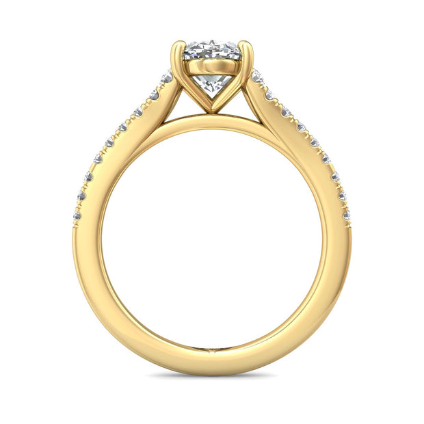 FlyerFit Micropave 14K Yellow Gold Engagement Ring