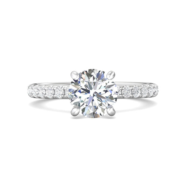 FlyerFit Micropave 14K White Gold Engagement Ring