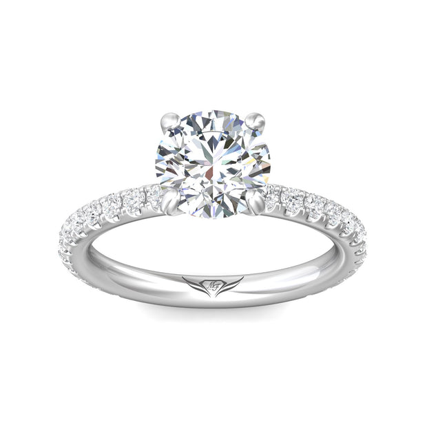 FlyerFit Micropave 14K White Gold Engagement Ring