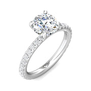 FlyerFit Micropave 14K White Gold Engagement Ring