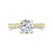 FlyerFit Micropave 18K Yellow Gold Engagement Ring