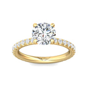 FlyerFit Micropave 14K Yellow Gold Engagement Ring