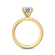 FlyerFit Micropave 18K Yellow Gold Engagement Ring