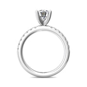 FlyerFit Micropave 14K White Gold Engagement Ring